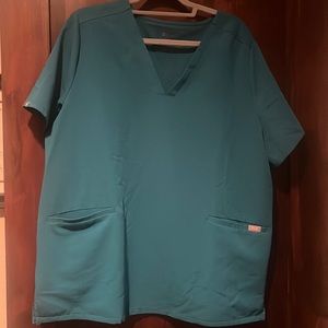 Turquoise figs scrub top